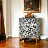 Lalita Bone Inlay Nightstand Black